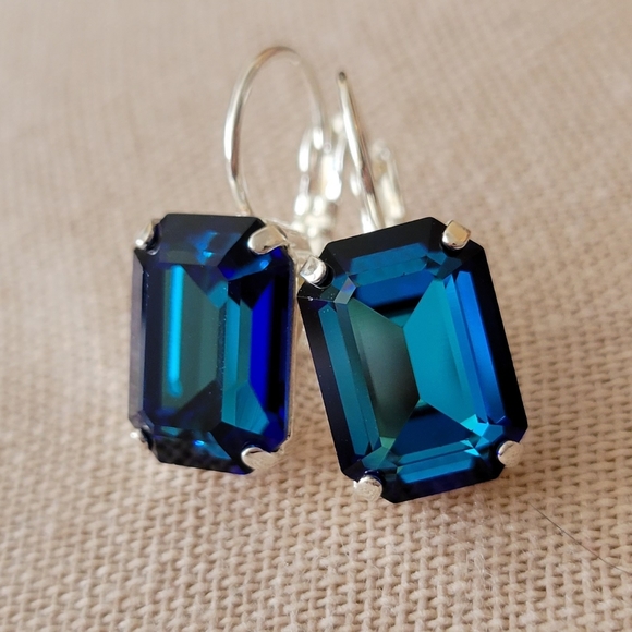 Austrian Crystal Earrings in Silver - Picture 8 of 10